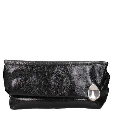 Black Leather Clutch Bag