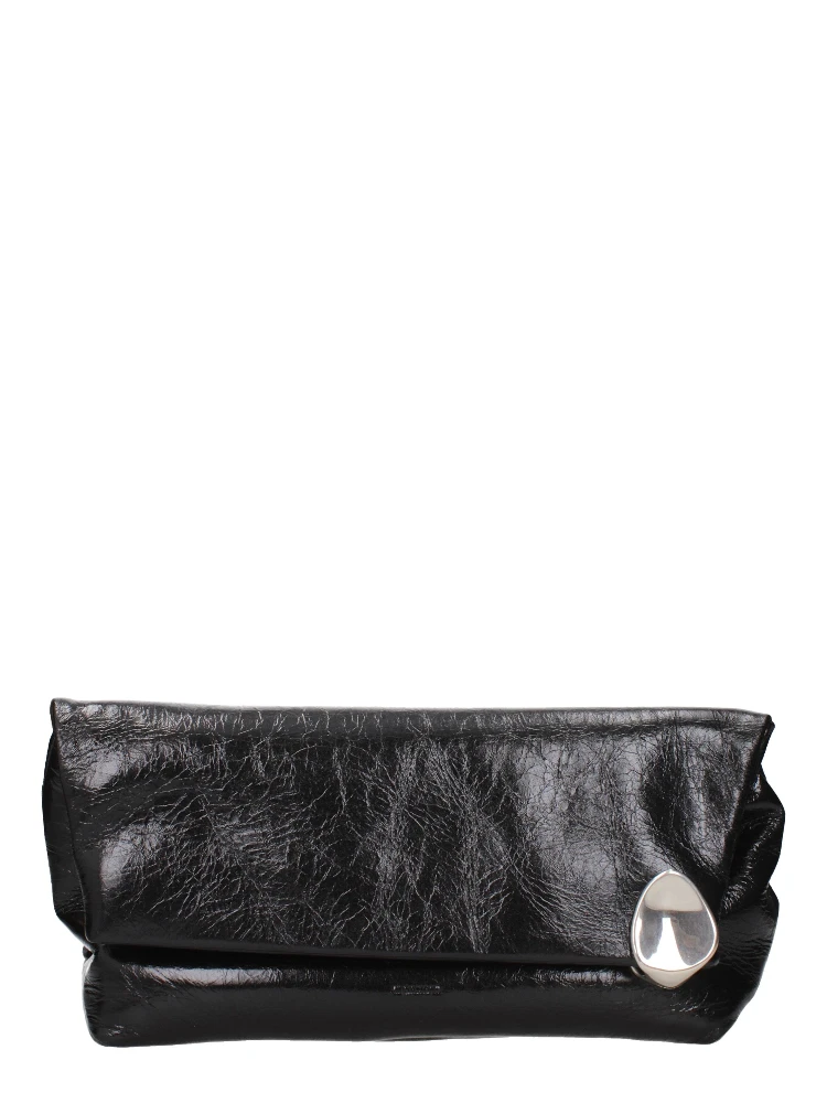 Black Leather Clutch Bag