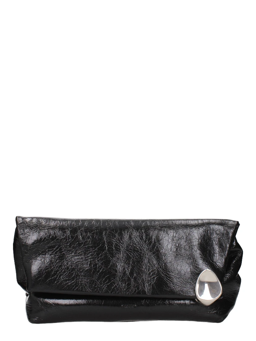 Black Leather Clutch Bag