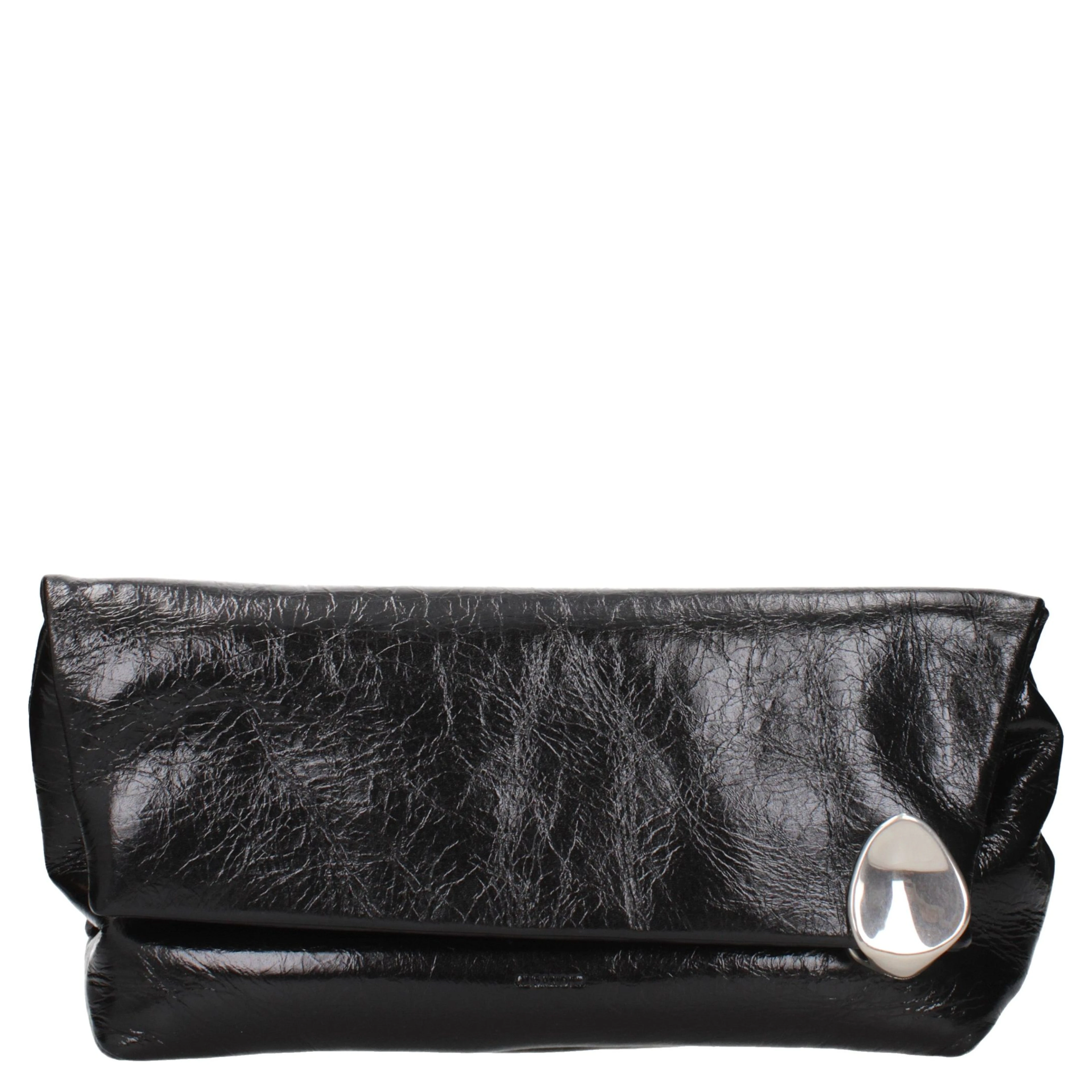 Black Leather Clutch Bag