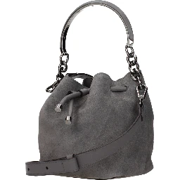 Gray Leather Handbag
