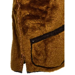 Brown Polyester Sleeveless Jacket