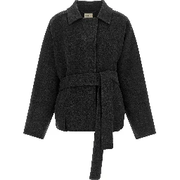 Gray Wool Full-Length Jacket