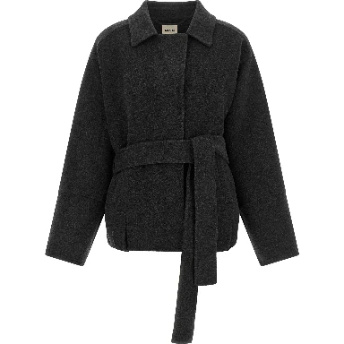 Gray Wool Full-Length Jacket