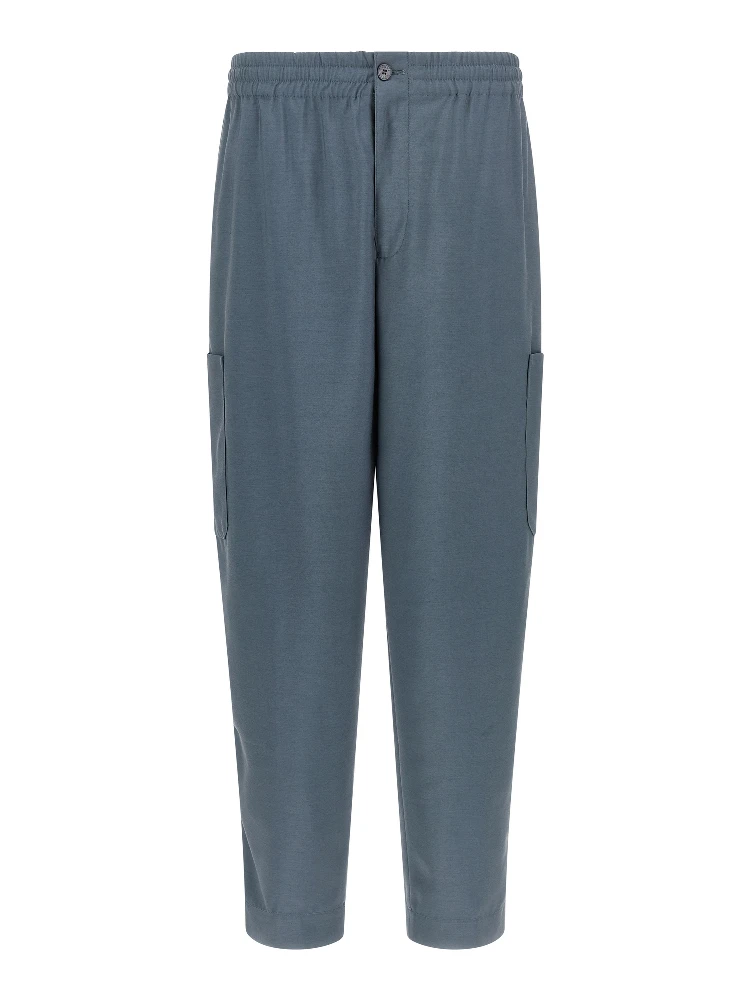 Gray Wool Cargo Pants