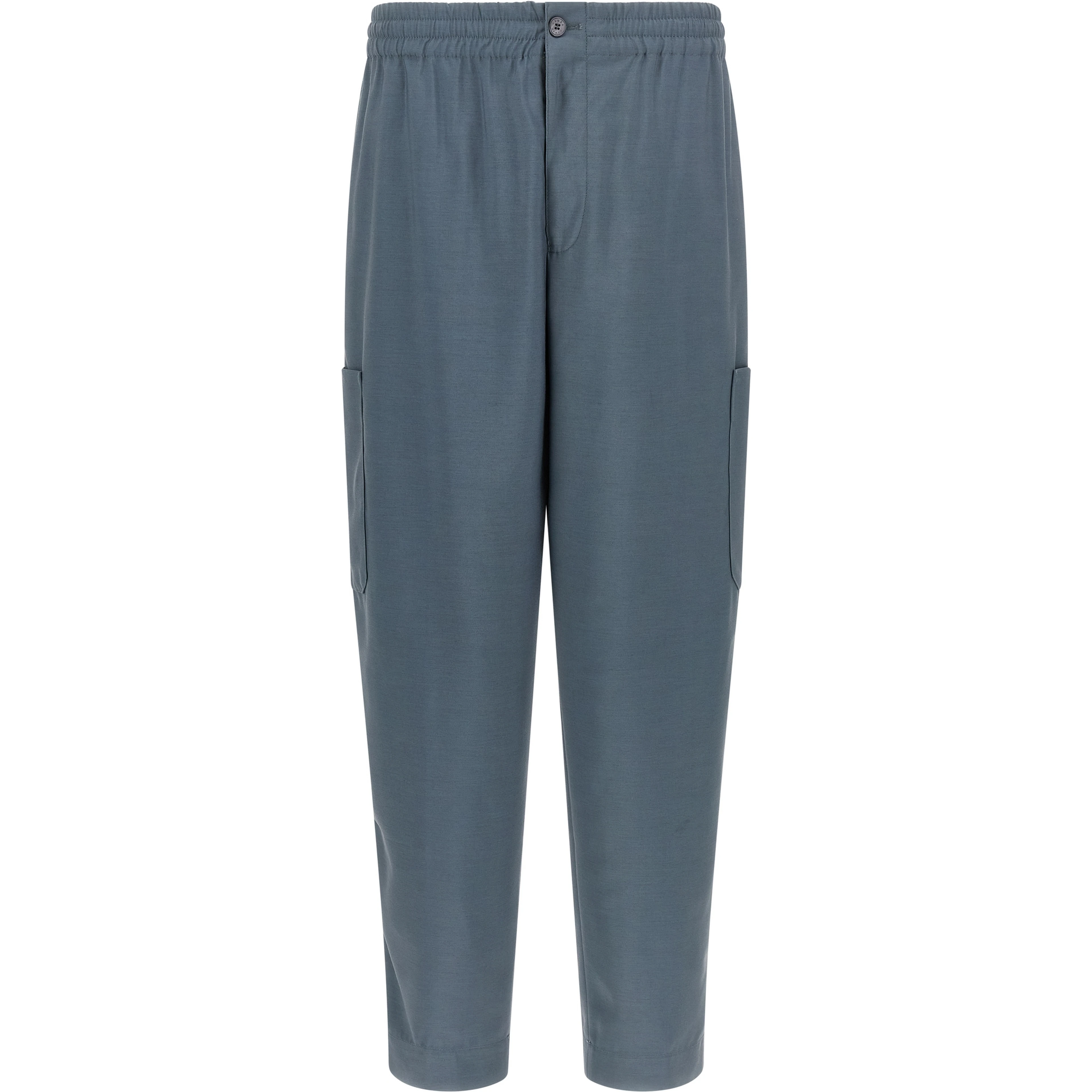 Gray Wool Cargo Pants