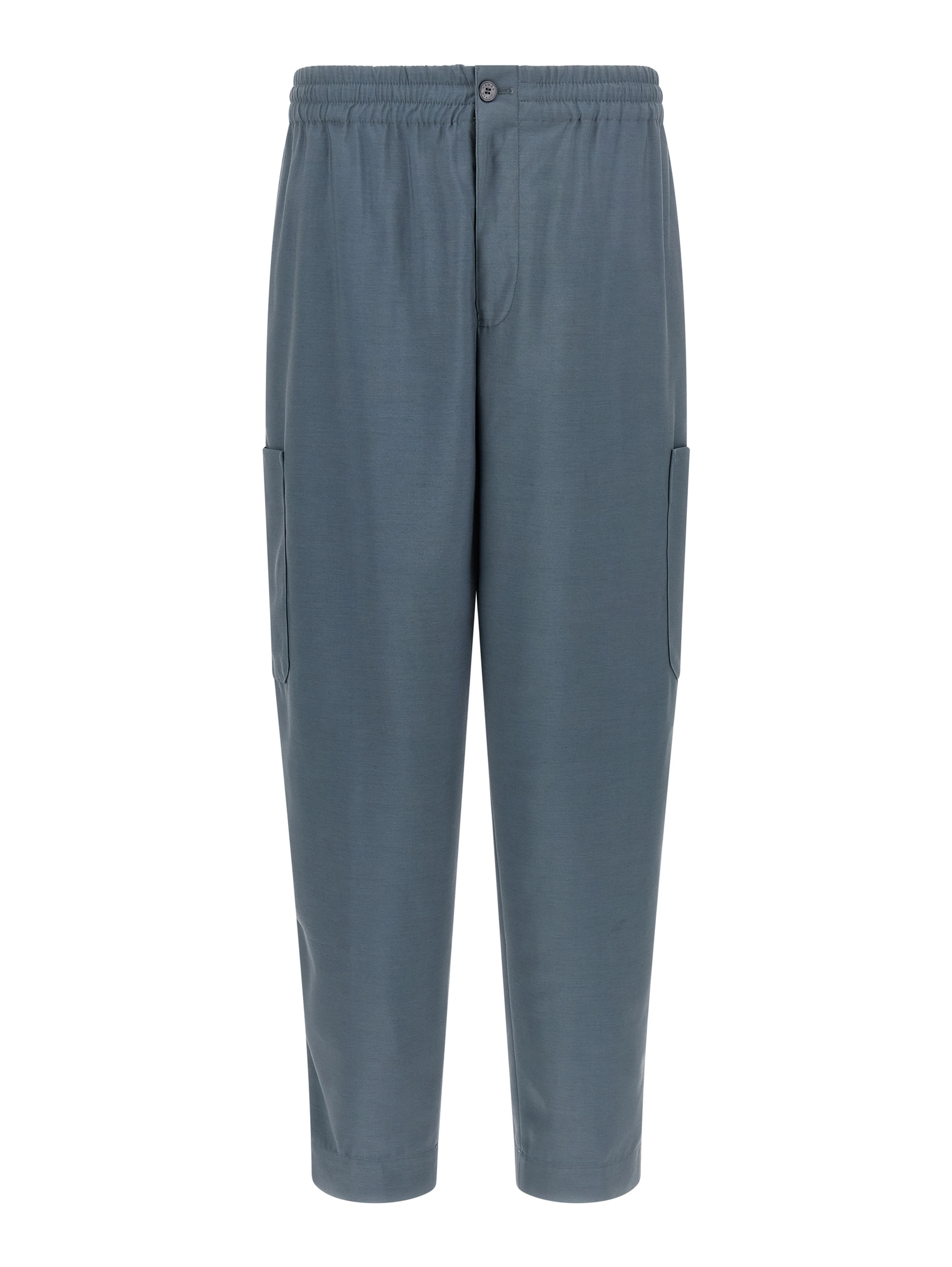 Gray Wool Cargo Pants