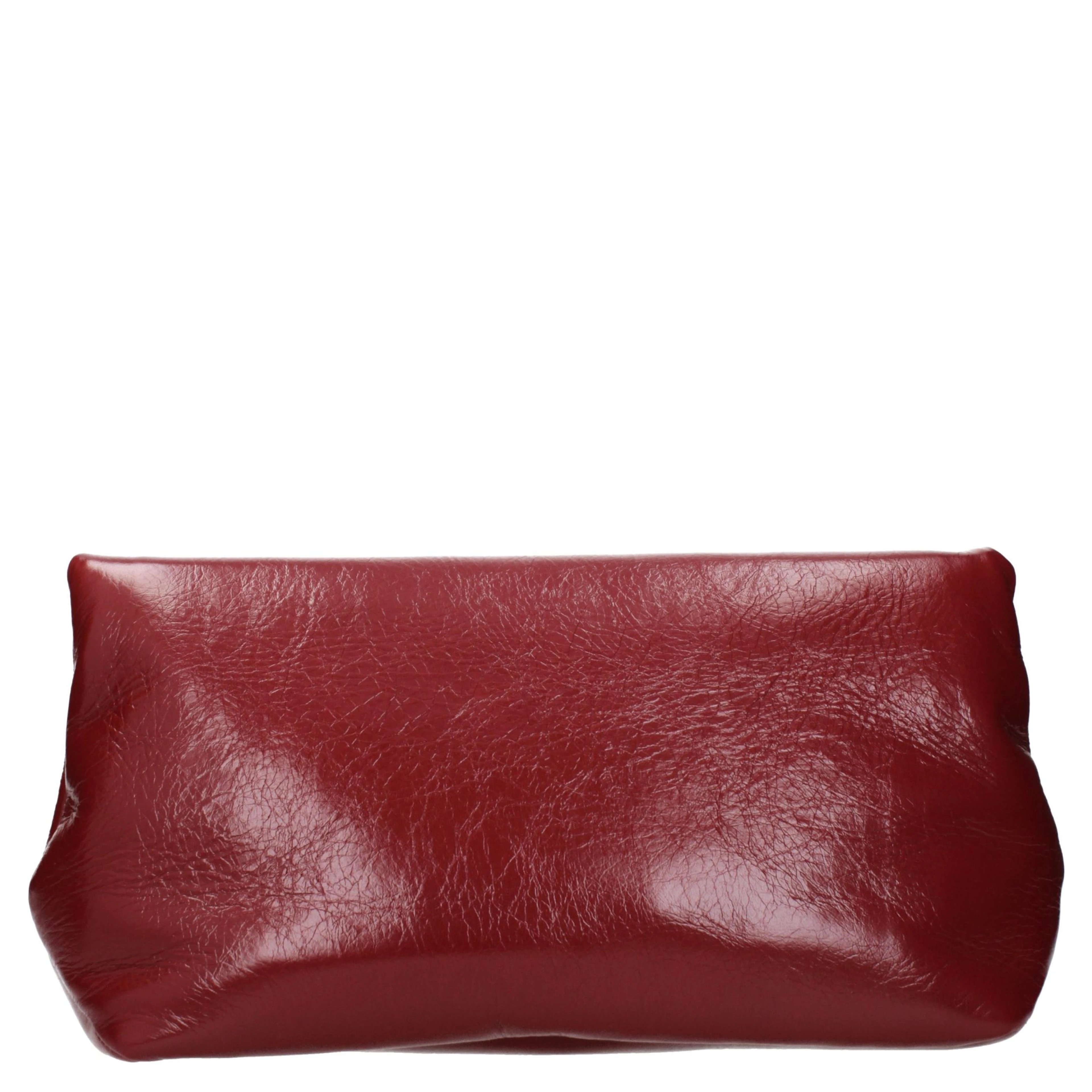 Red Leather Clutch Bag