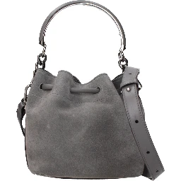 Gray Leather Handbag