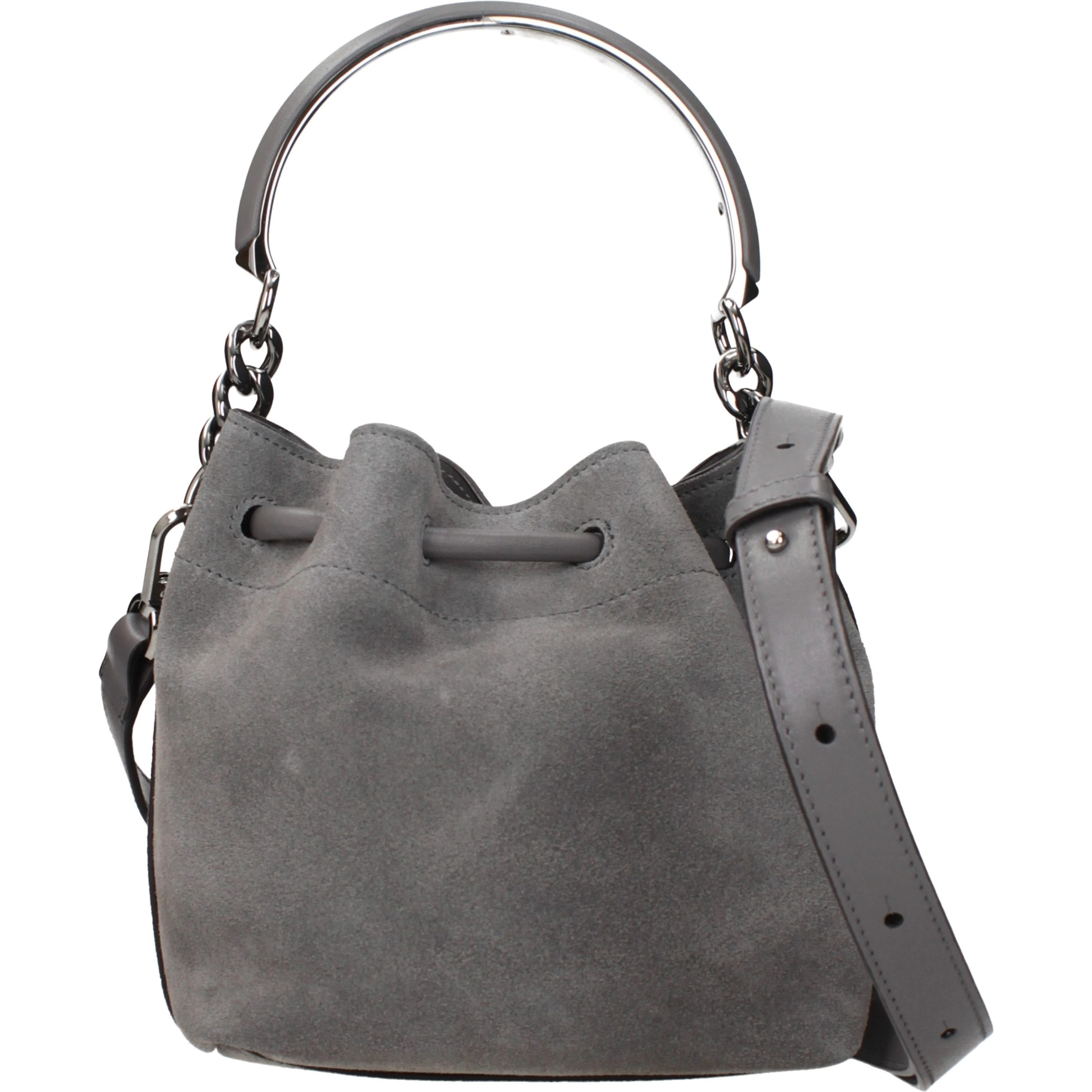 Gray Leather Handbag