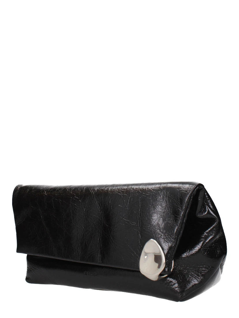 Black Leather Clutch Bag