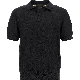 Black Virgin Wool Polo Shirt