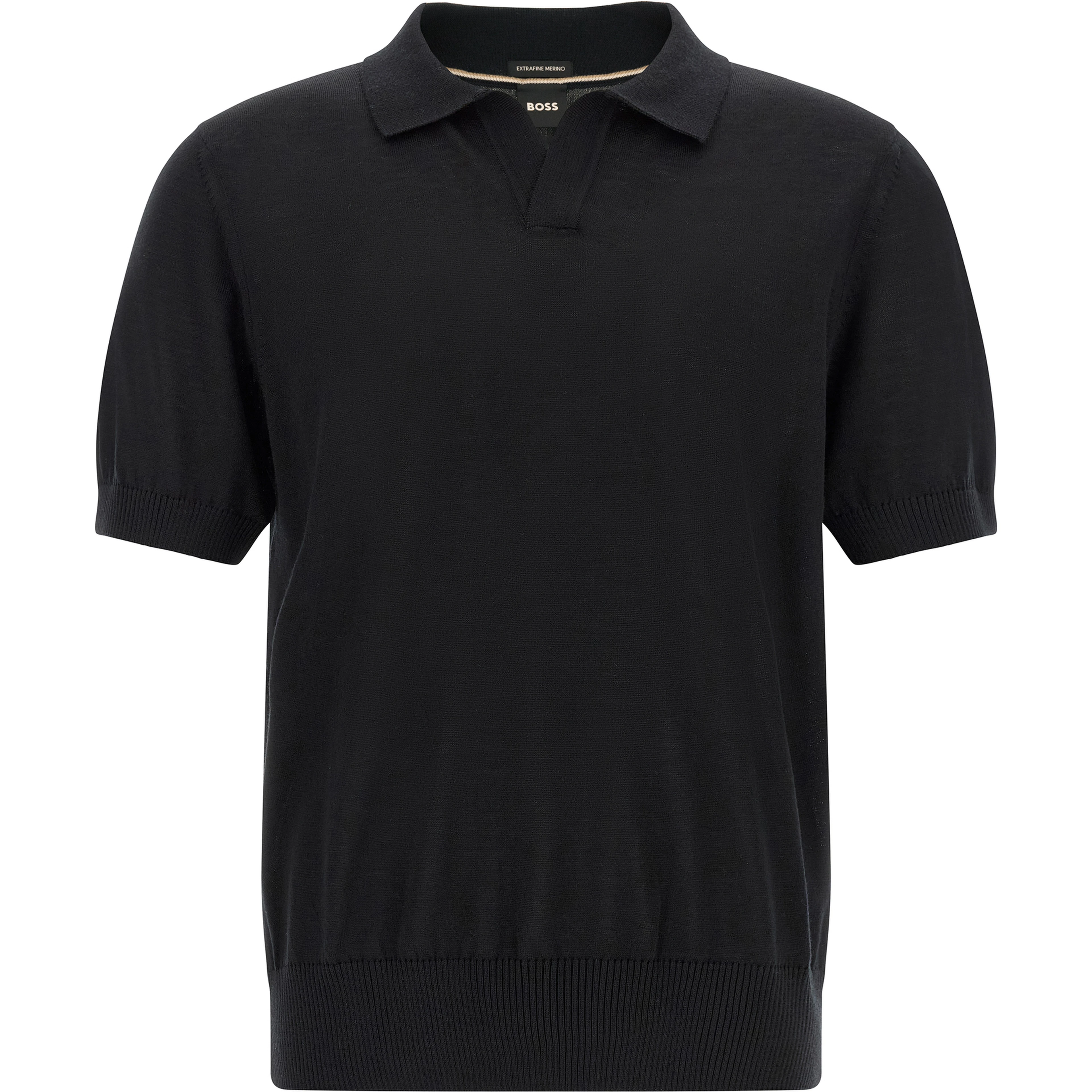 Black Virgin Wool Polo Shirt