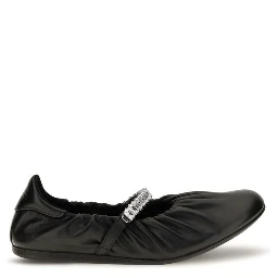 Black Calf Leather Bos Taurus Ballet Flats