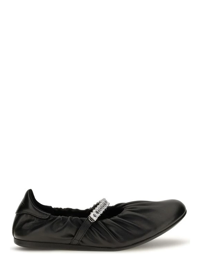Black Calf Leather Bos Taurus Ballet Flats