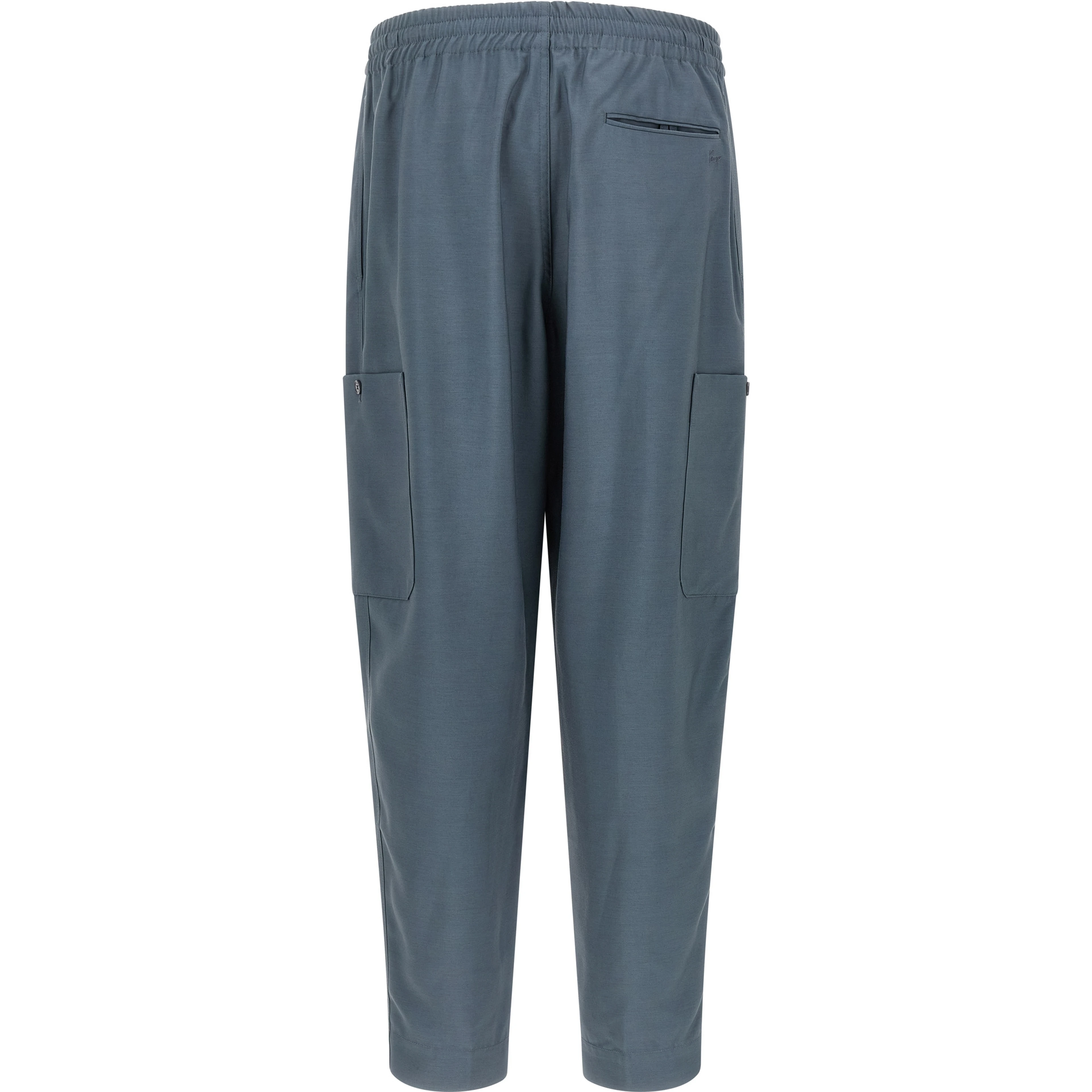 Gray Wool Cargo Pants