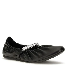 Black Calf Leather Bos Taurus Ballet Flats