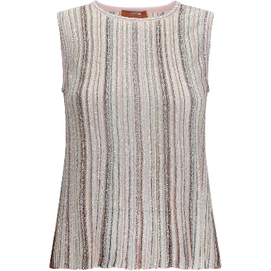 Multicolor Rayon Sleeveles T-Shirt