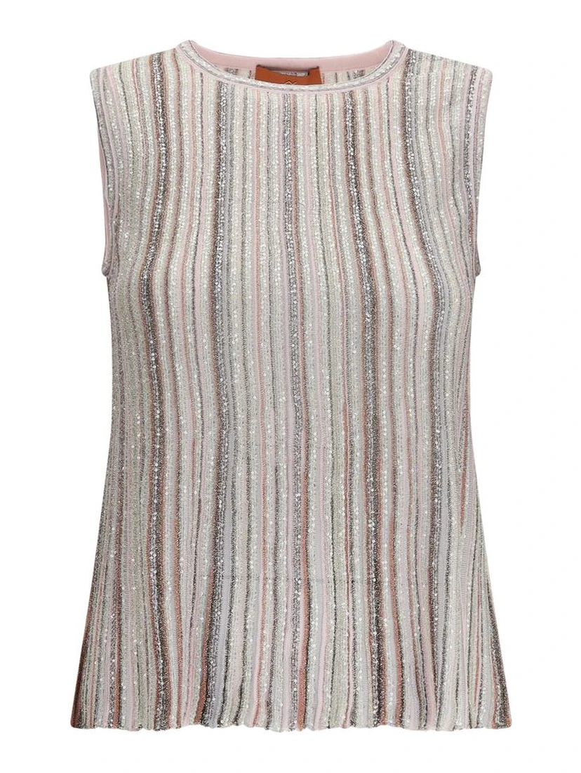 Multicolor Rayon Sleeveles T-Shirt