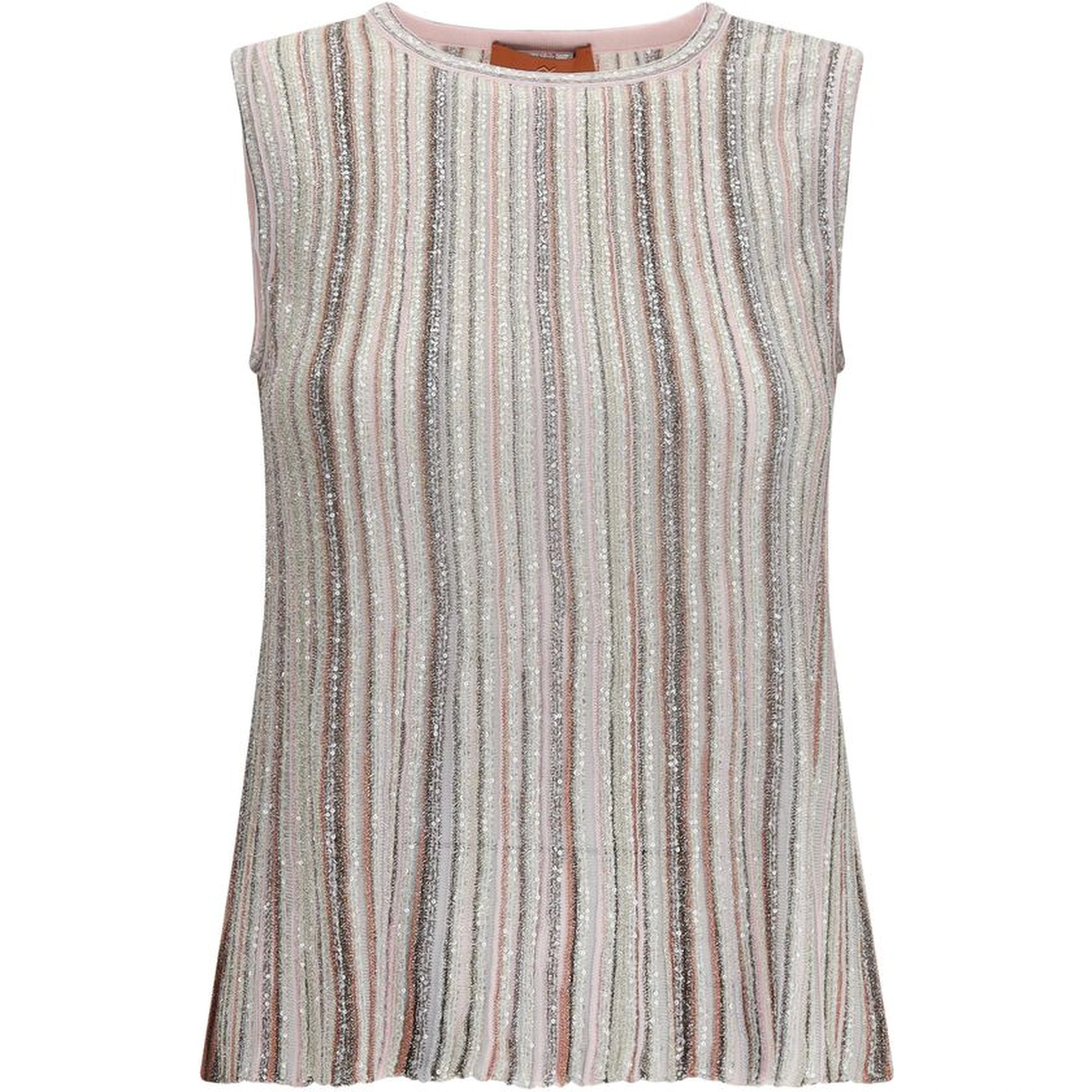 Multicolor Rayon Sleeveles T-Shirt