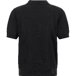 Black Virgin Wool Polo Shirt