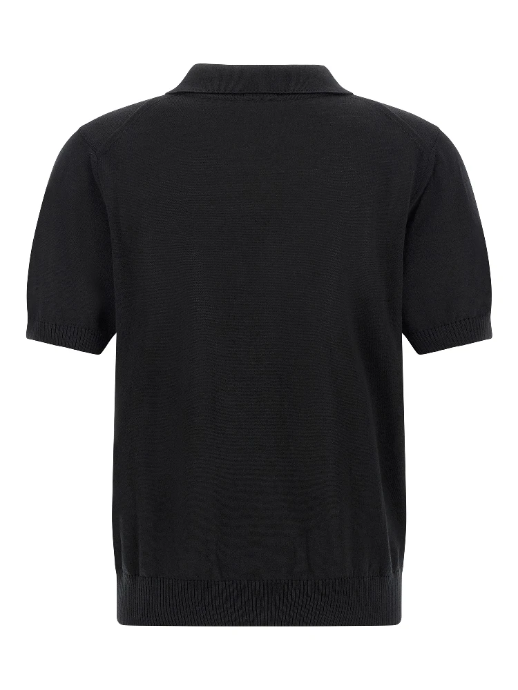 Black Virgin Wool Polo Shirt alternative