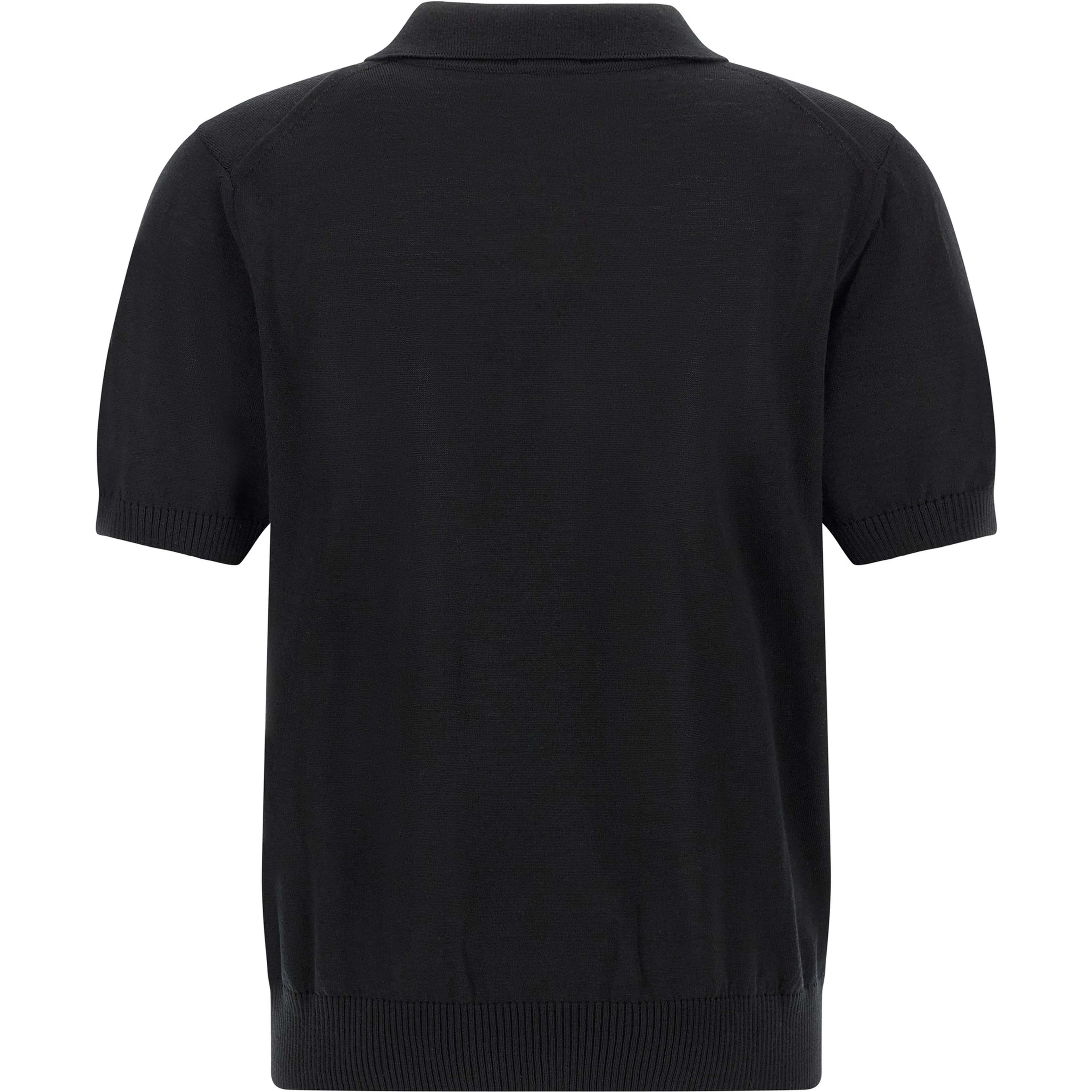 Black Virgin Wool Polo Shirt