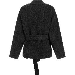 Gray Wool Full-Length Jacket