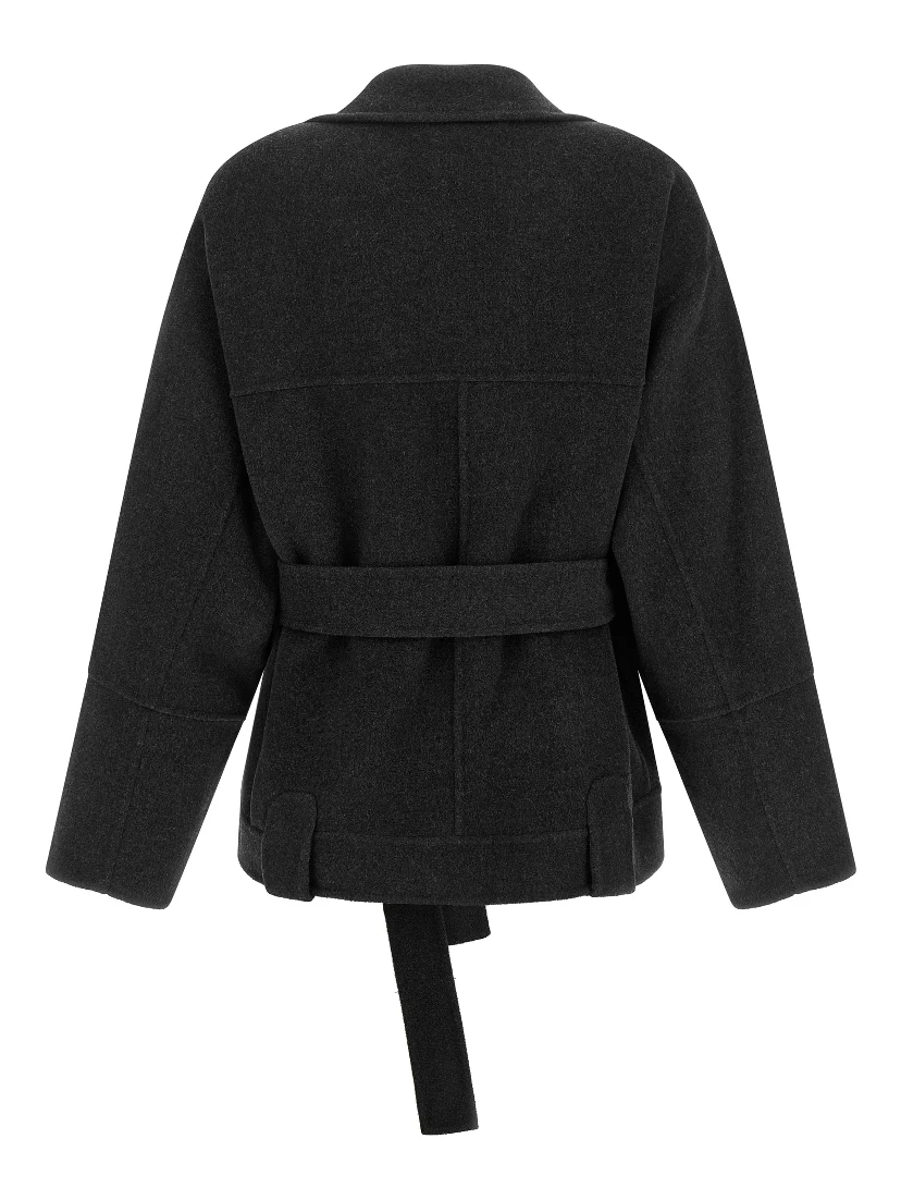 Gray Wool Full-Length Jacket