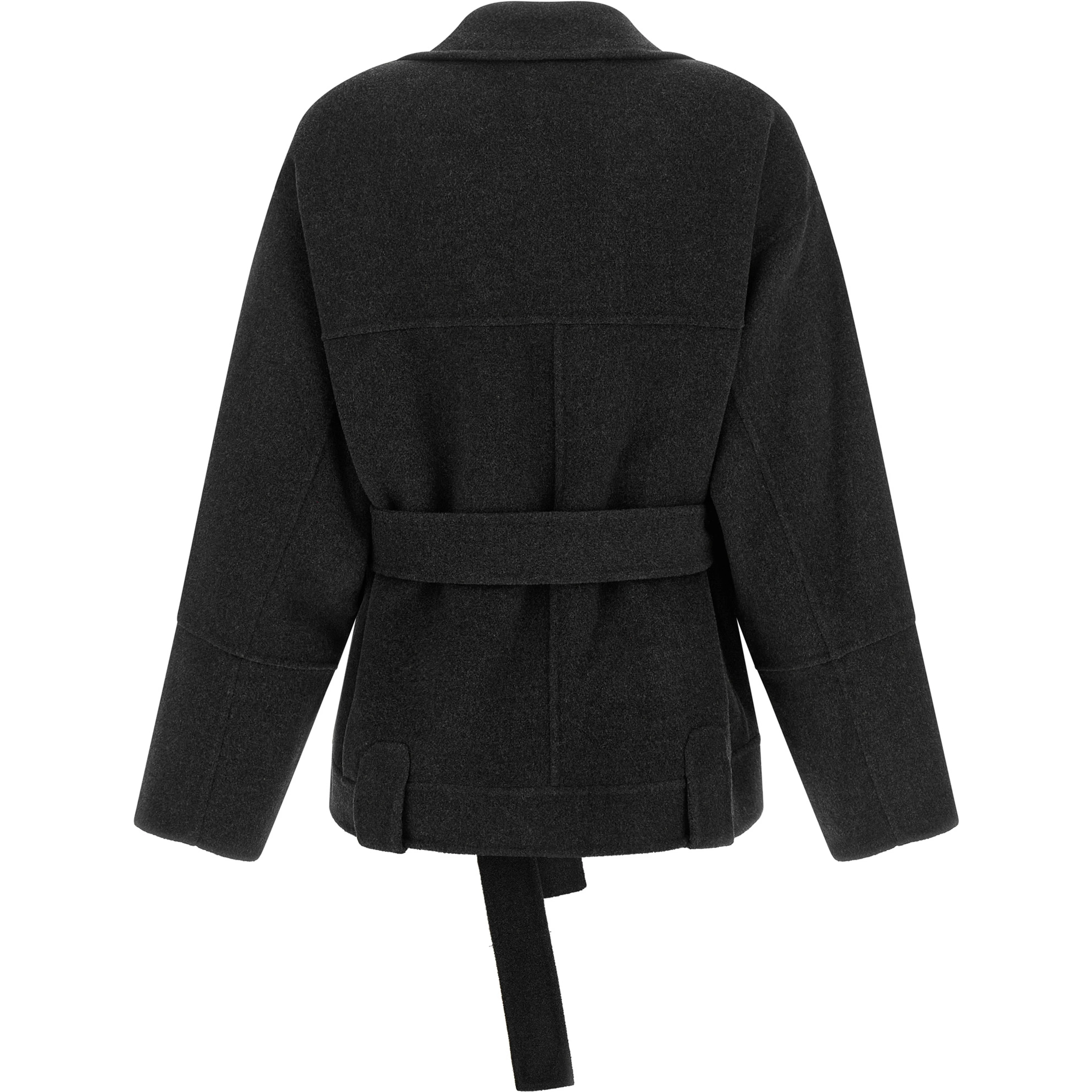 Gray Wool Full-Length Jacket