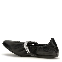 Black Calf Leather Bos Taurus Ballet Flats