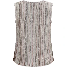 Multicolor Rayon Sleeveles T-Shirt