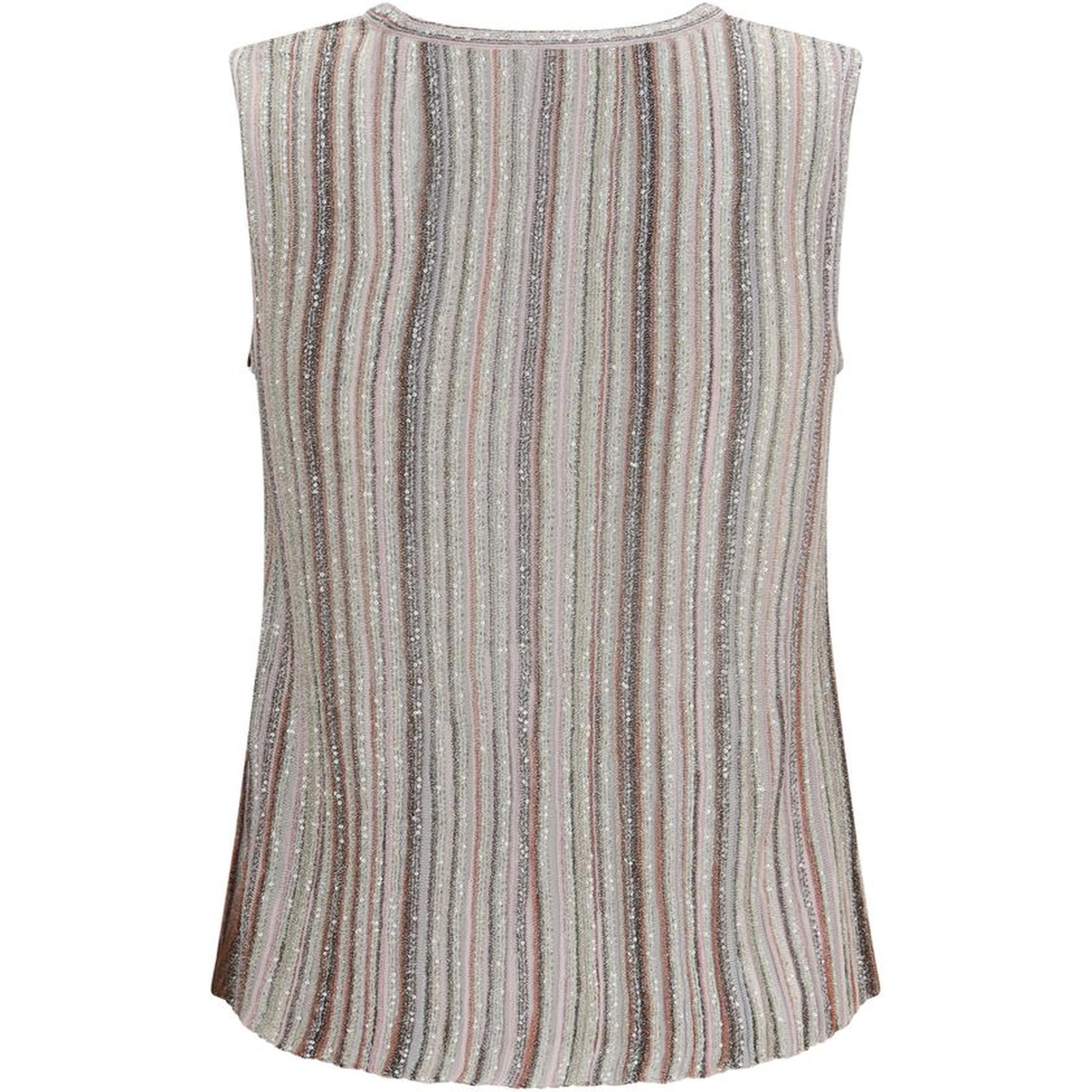 Multicolor Rayon Sleeveles T-Shirt