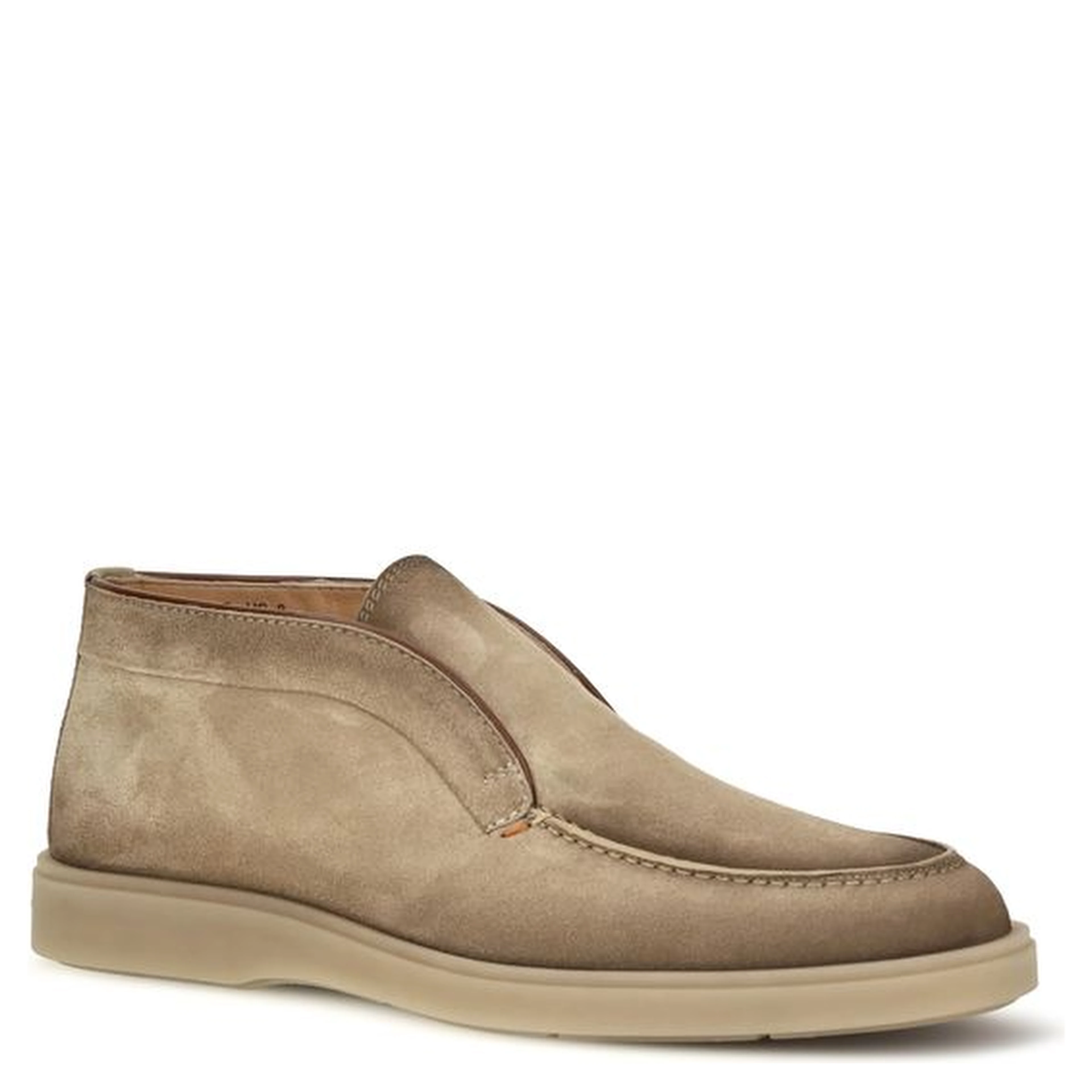 Beige Suede Leather Slip-On Loafers