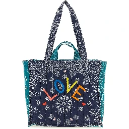 Blue Cotton Tote Bag