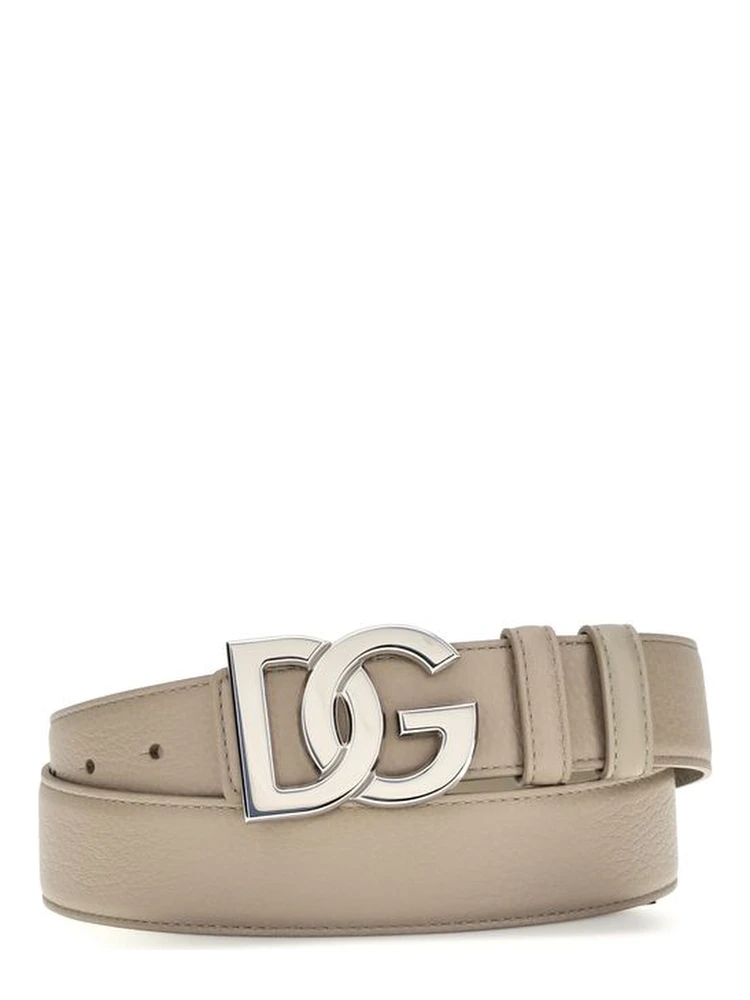 Beige Calf Leather Bos Taurus Regular Belt