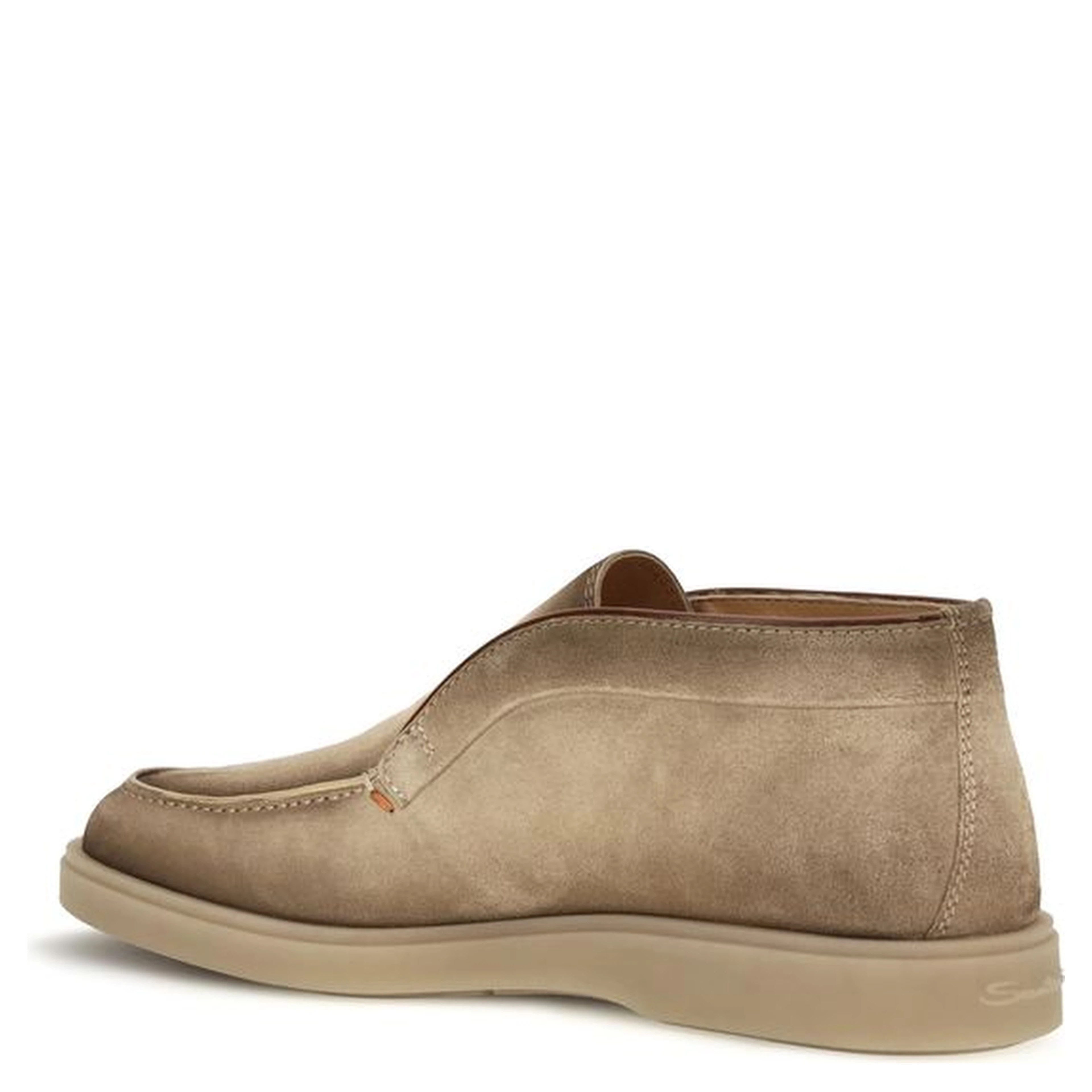 Beige Suede Leather Slip-On Loafers
