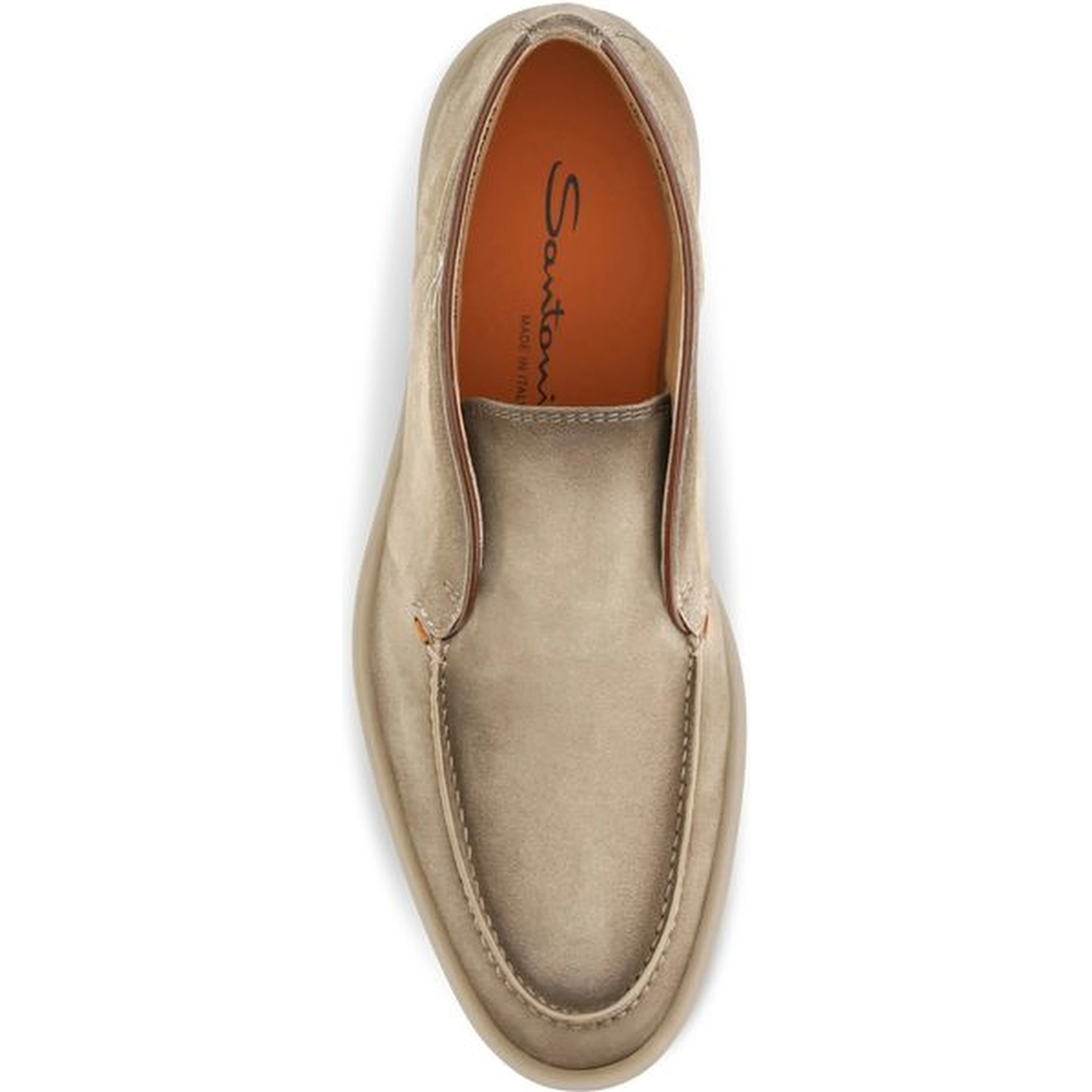 Beige Suede Leather Slip-On Loafers