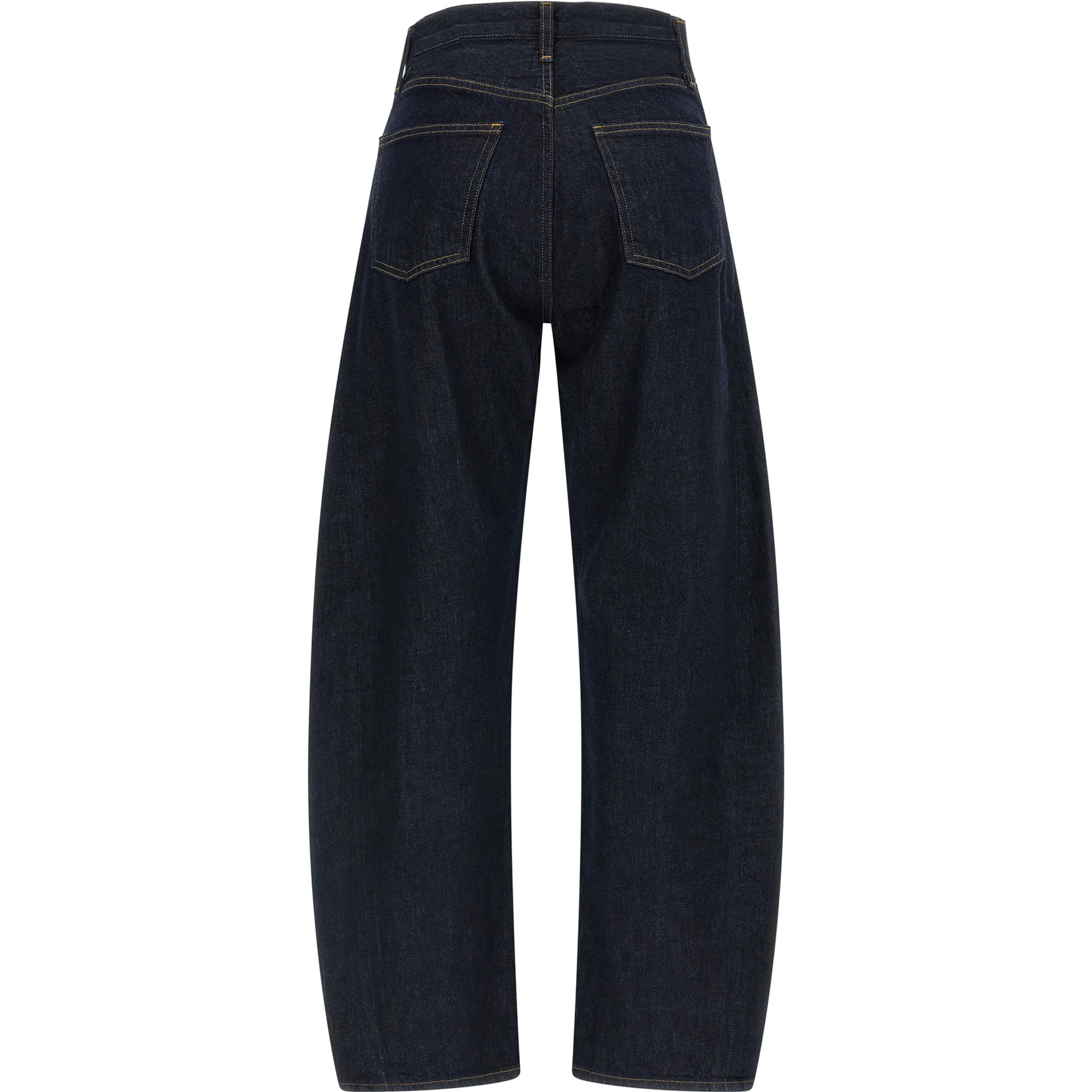 Blue Cotton High-Waisted Jean