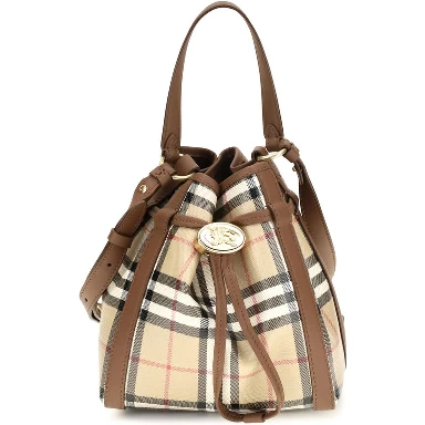 Beige Calf Leather Bos Taurus Backet Bag