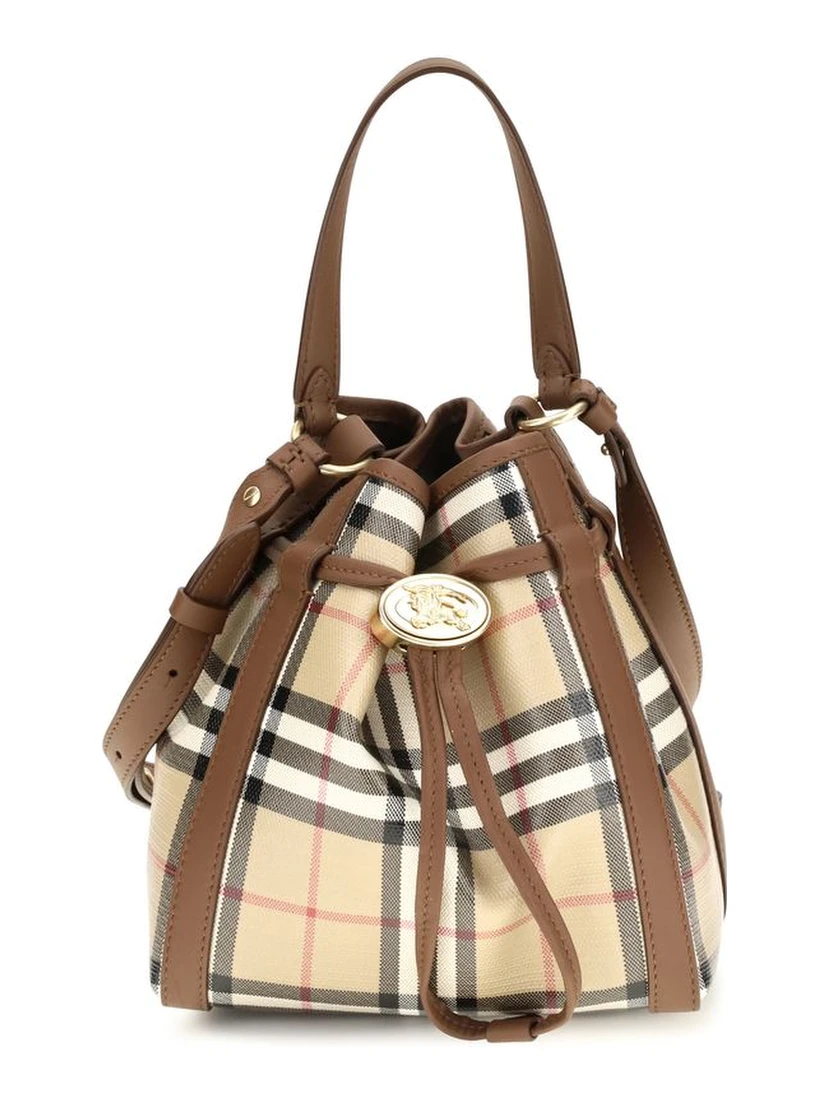 Beige Calf Leather Bos Taurus Backet Bag