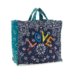 Blue Cotton Tote Bag