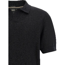 Black Virgin Wool Polo Shirt