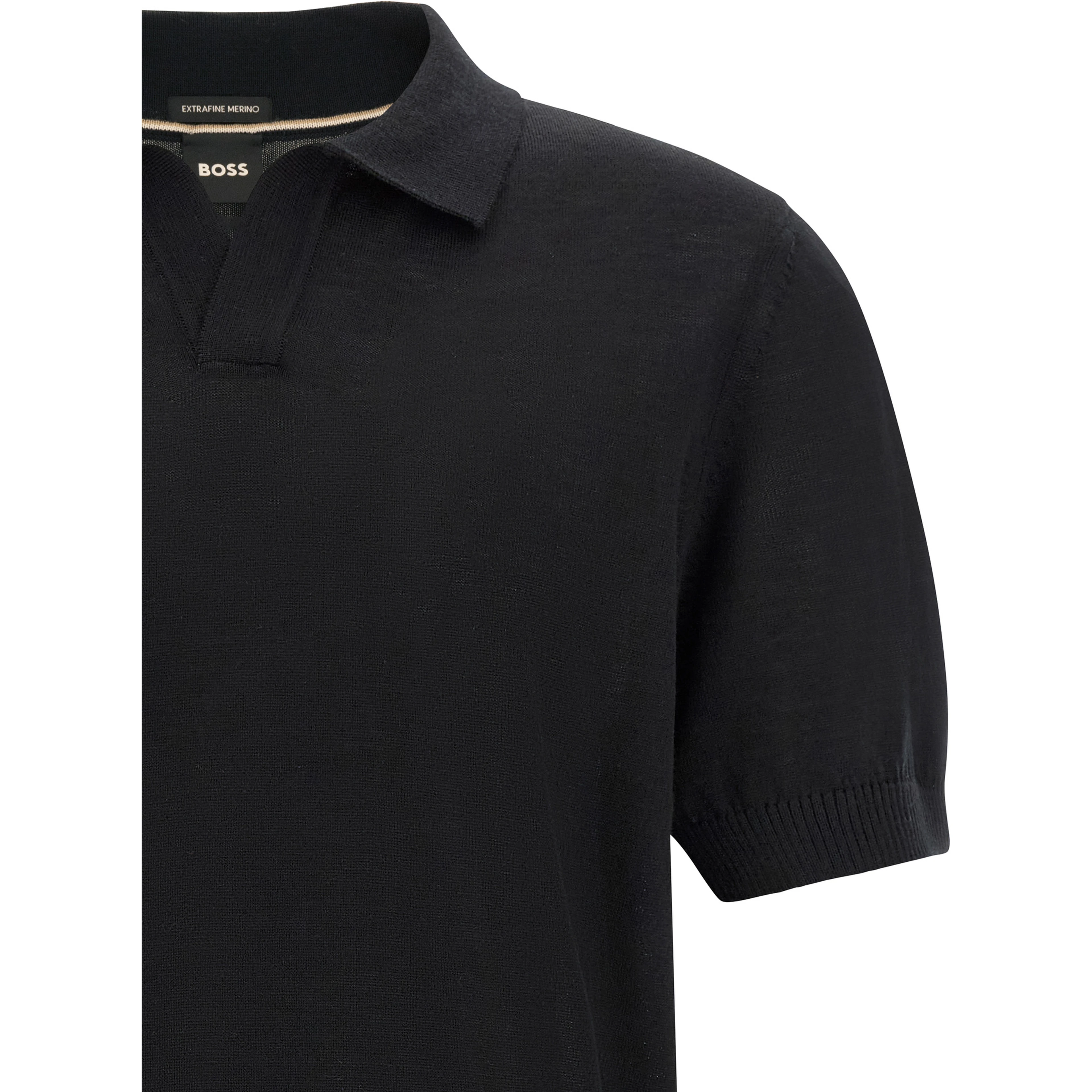 Black Virgin Wool Polo Shirt