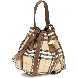Beige Calf Leather Bos Taurus Backet Bag