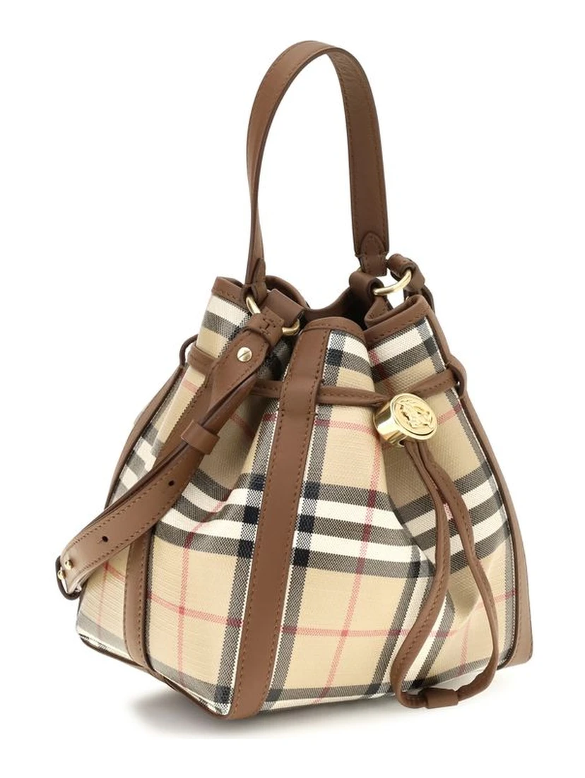 Beige Calf Leather Bos Taurus Backet Bag