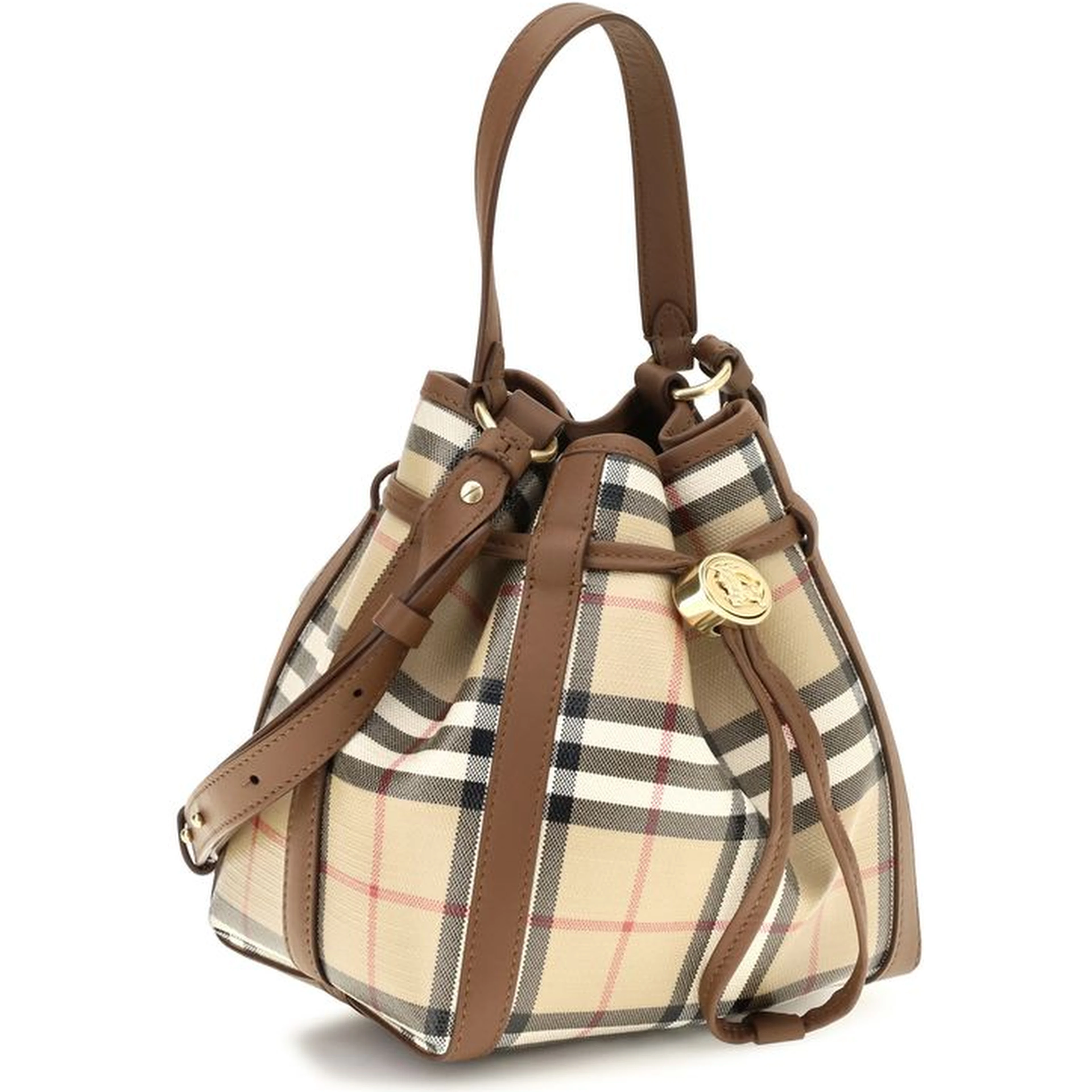 Beige Calf Leather Bos Taurus Backet Bag
