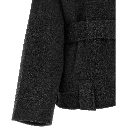 Gray Wool Full-Length Jacket