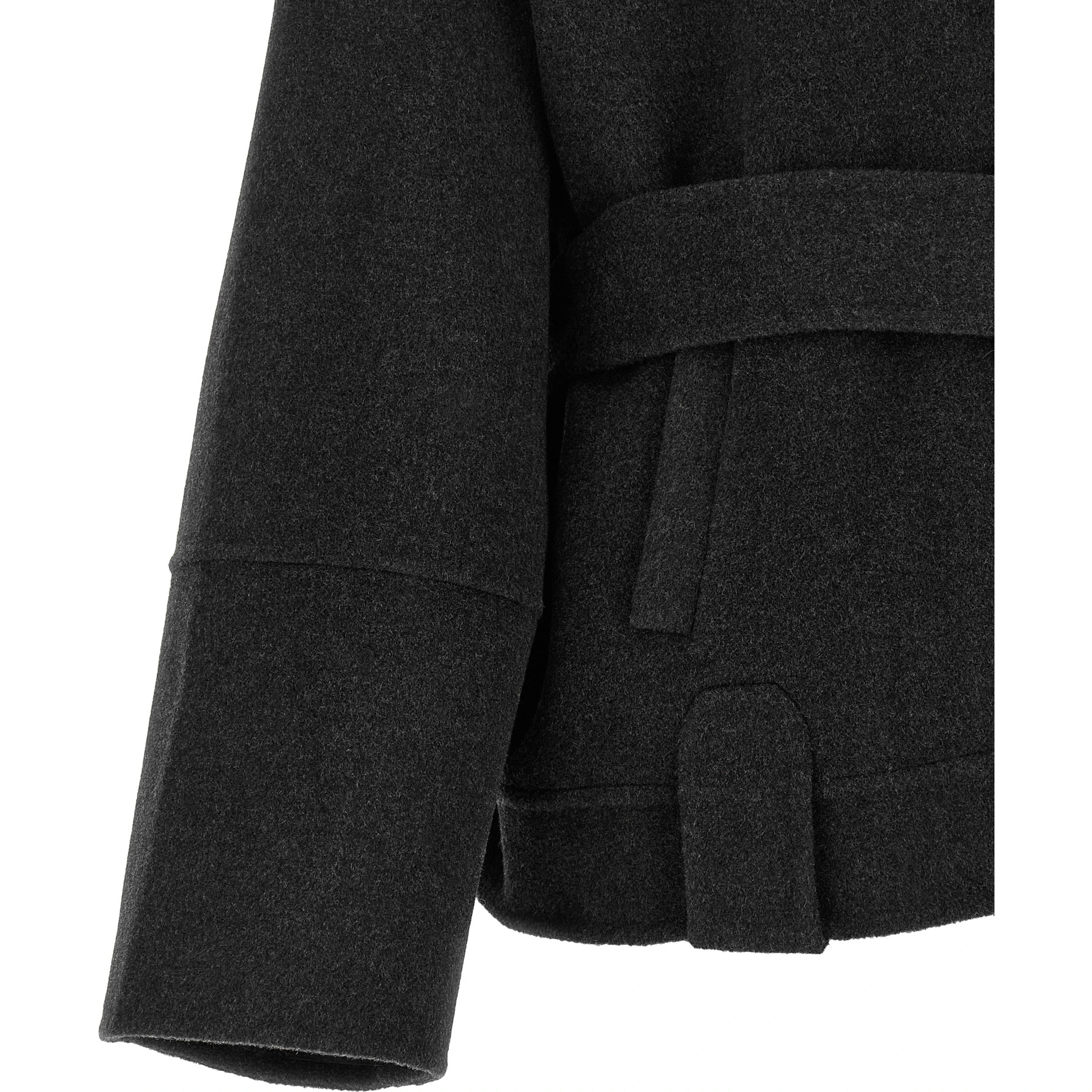 Gray Wool Full-Length Jacket