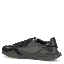 Black Calf Leather Bos Taurus Athletic Sneakers